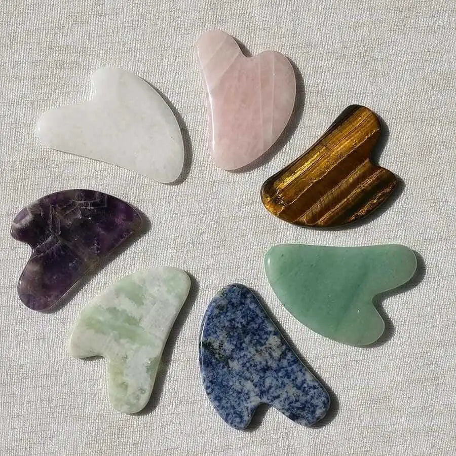 Gua Sha - Jade blanco - Herramienta de masaje facial