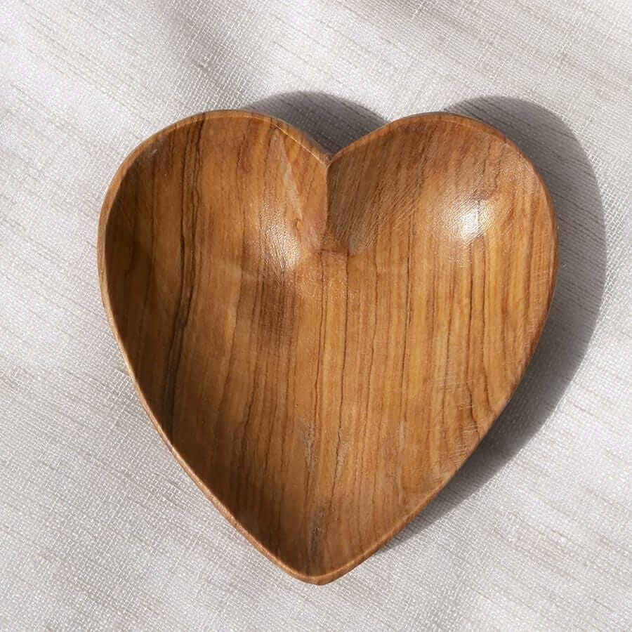 Wild Olive Wood Heart Shaped Mixing Bowl @ Fachie Market