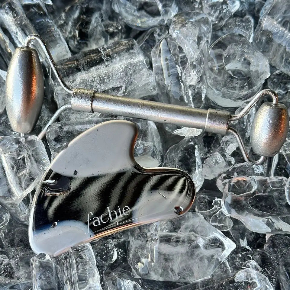 Stainless Steel Gua Sha + Ice Roller Set
