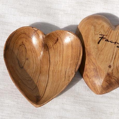 Wild Olive Wood Heart Shaped Mixing Bowl @ Fachie Market